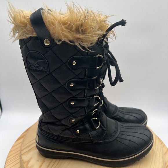 Sorel Tofino II Waterproof Boots Womens 9 Black Insulated Winter Faux Fur - Picture 3 of 12